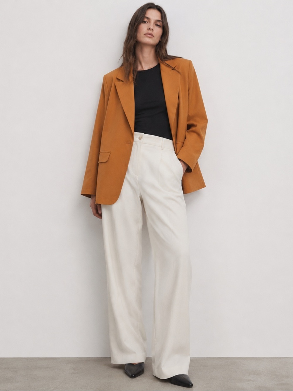SHEIN Rust Brown Open Front Blazer – Size XL